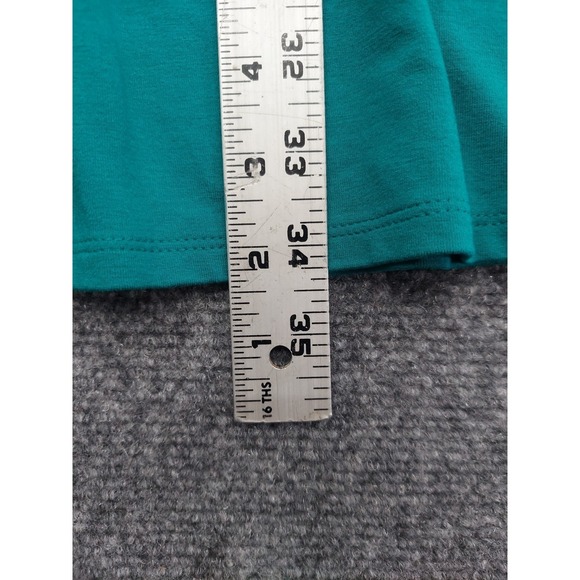 J Jill Wearever Dress Small Petite Turqoise Blue Short Sleeve Crew Neck Knee - Picture 7 of 11